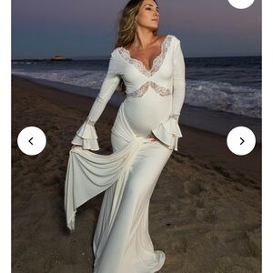 White lace baby shower dress